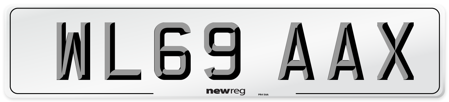 WL69 AAX Front Number Plate