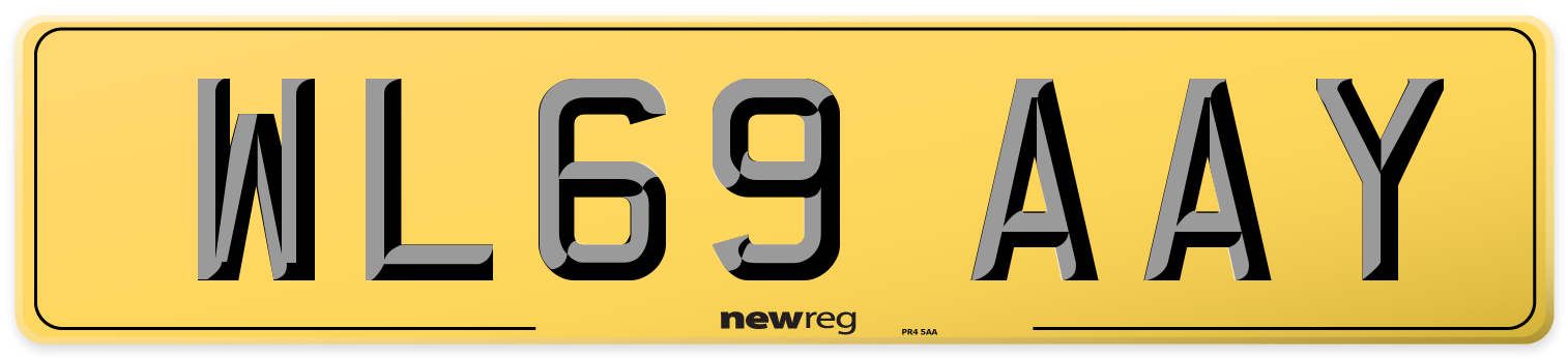 WL69 AAY Rear Number Plate