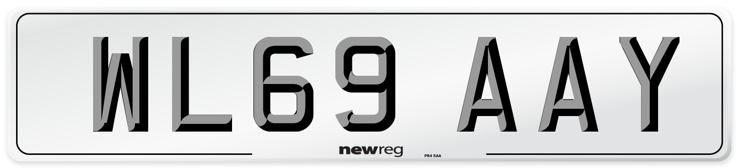 WL69 AAY Front Number Plate