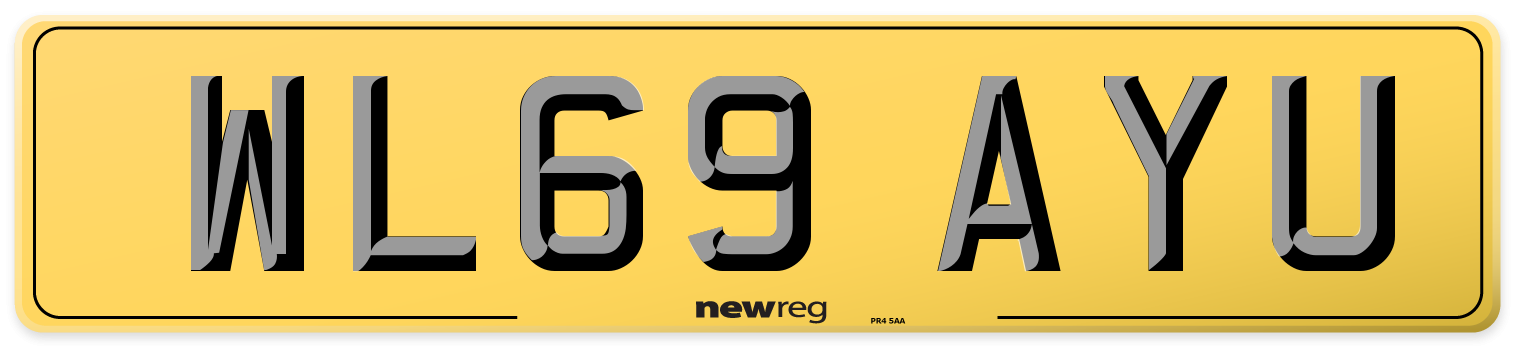 WL69 AYU Rear Number Plate