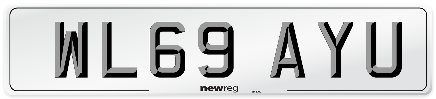WL69 AYU Front Number Plate