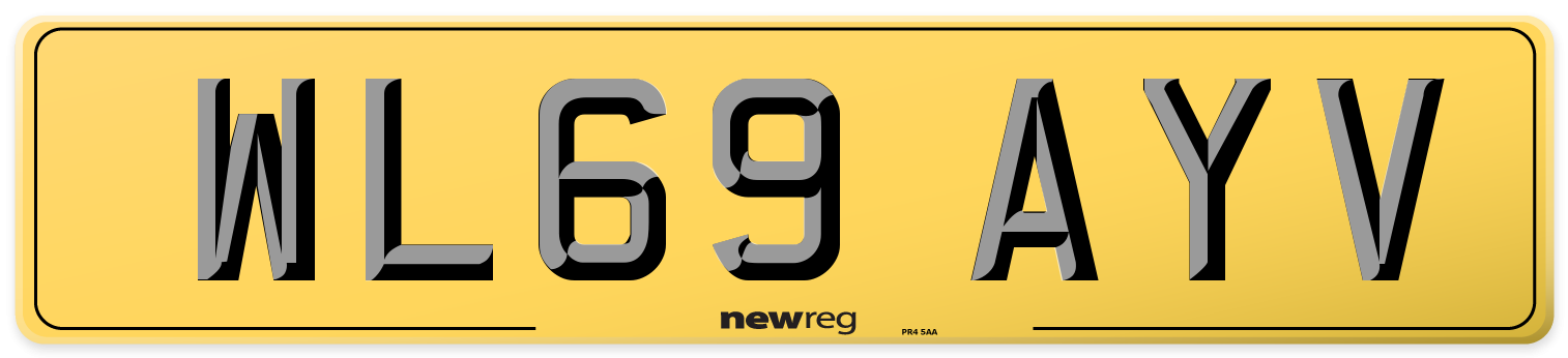 WL69 AYV Rear Number Plate