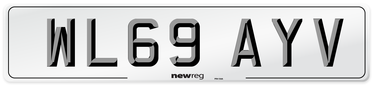 WL69 AYV Front Number Plate