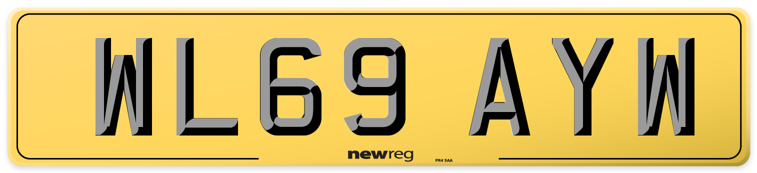 WL69 AYW Rear Number Plate