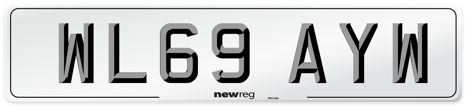 WL69 AYW Front Number Plate