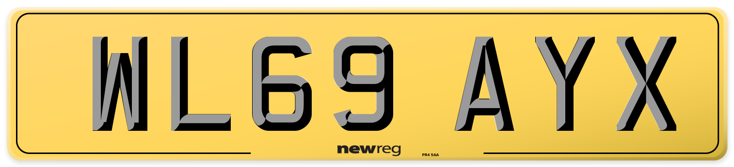WL69 AYX Rear Number Plate