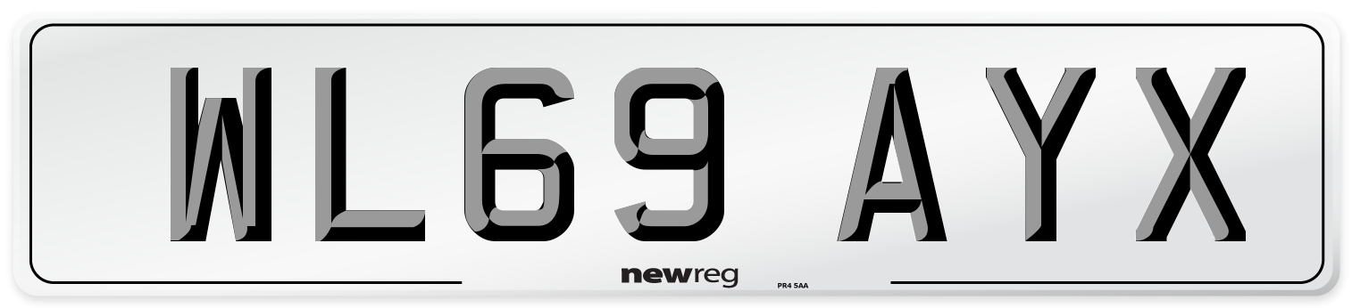 WL69 AYX Front Number Plate