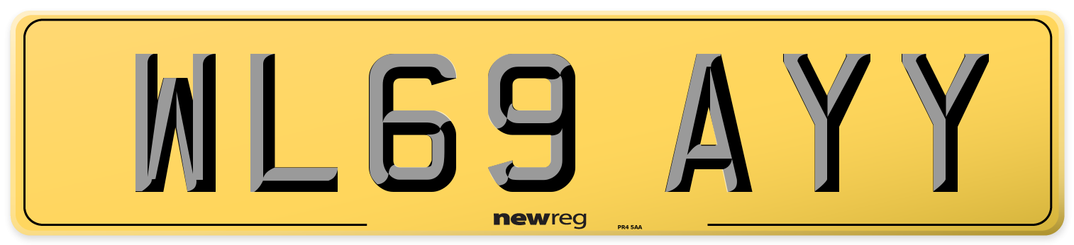WL69 AYY Rear Number Plate