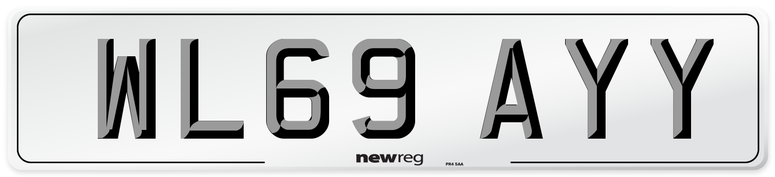 WL69 AYY Front Number Plate