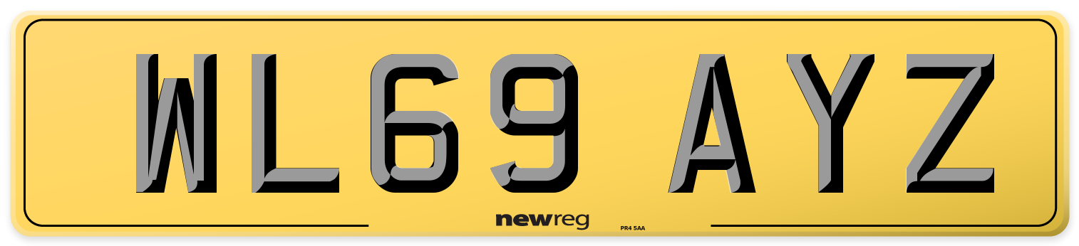 WL69 AYZ Rear Number Plate