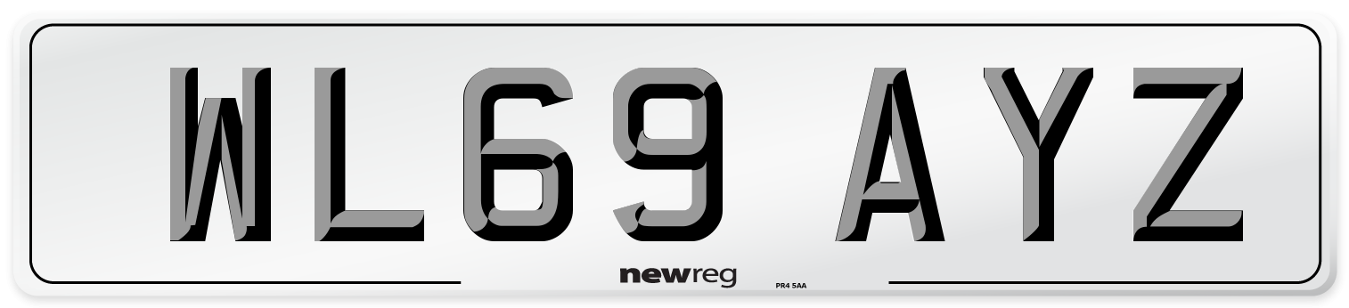 WL69 AYZ Front Number Plate