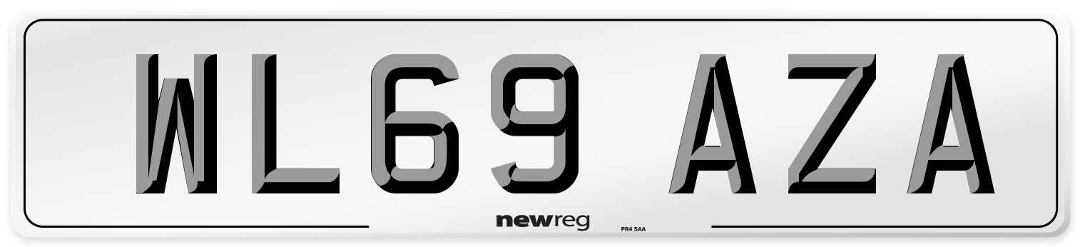 WL69 AZA Front Number Plate