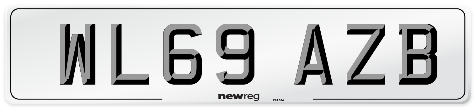 WL69 AZB Front Number Plate