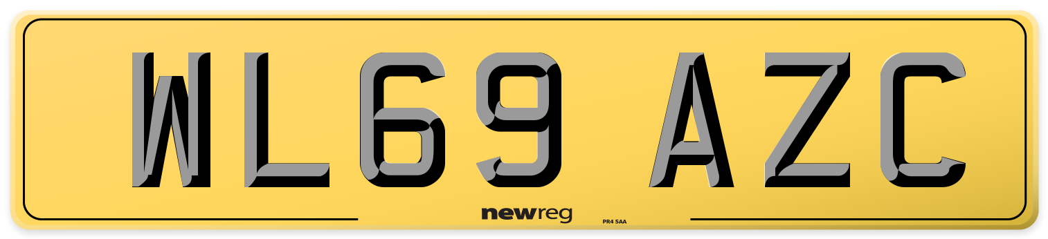 WL69 AZC Rear Number Plate