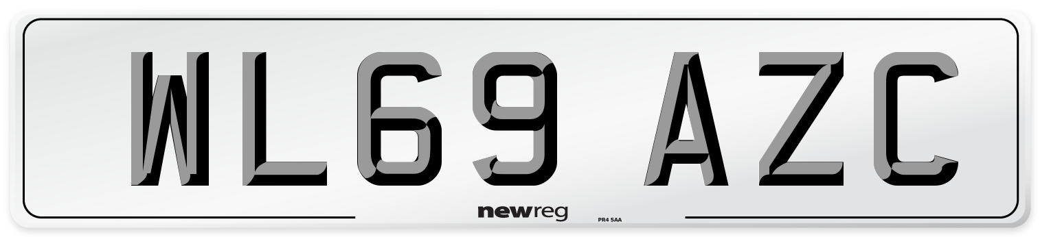 WL69 AZC Front Number Plate