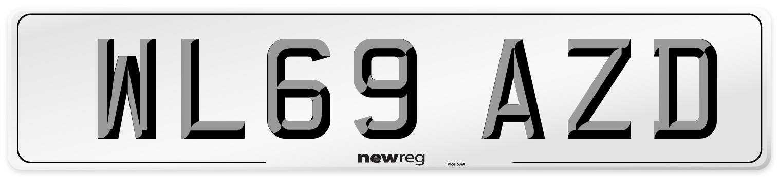 WL69 AZD Front Number Plate