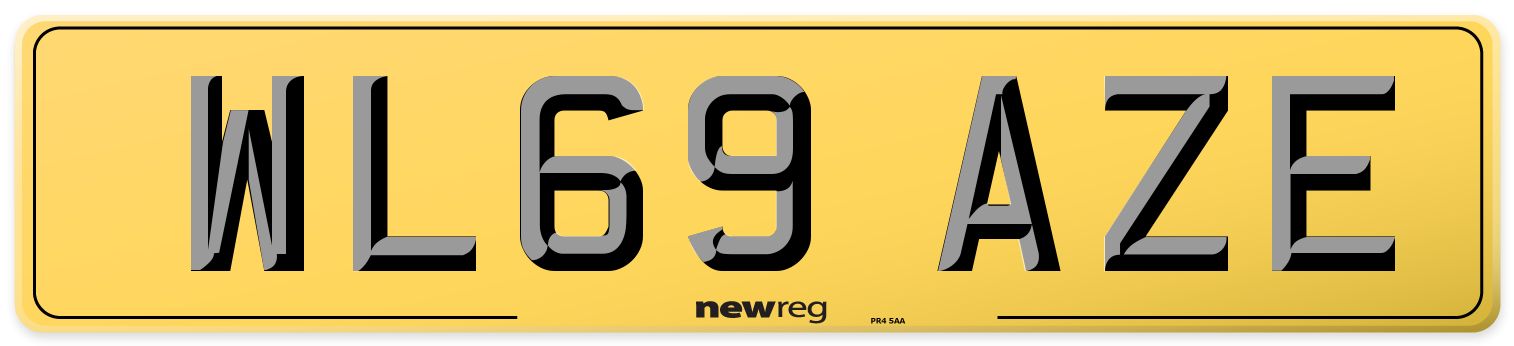 WL69 AZE Rear Number Plate