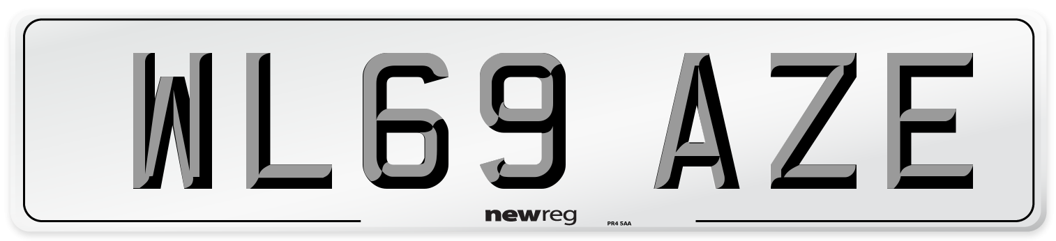 WL69 AZE Front Number Plate