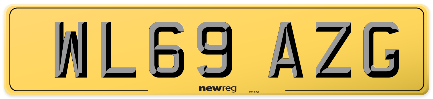 WL69 AZG Rear Number Plate