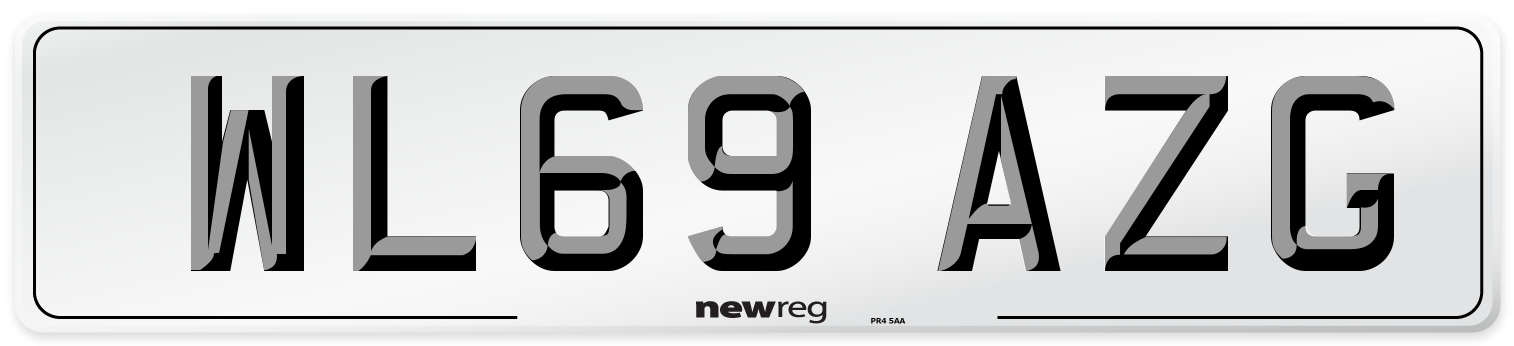 WL69 AZG Front Number Plate