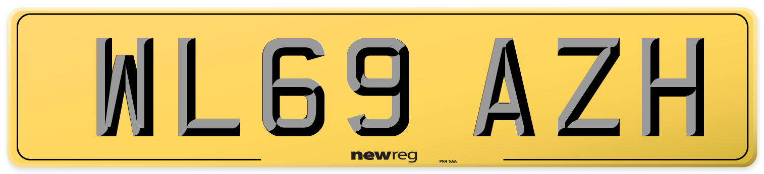 WL69 AZH Rear Number Plate