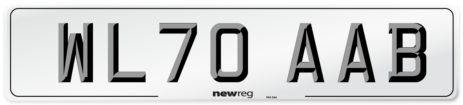 WL70 AAB Front Number Plate