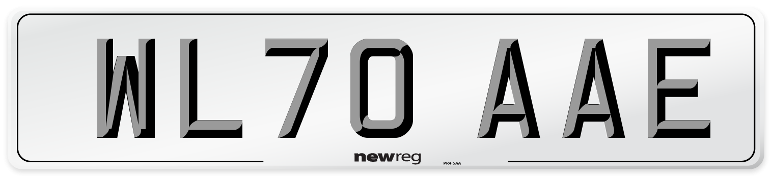 WL70 AAE Front Number Plate