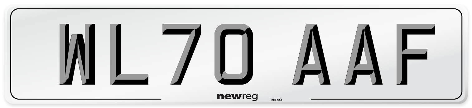 WL70 AAF Front Number Plate