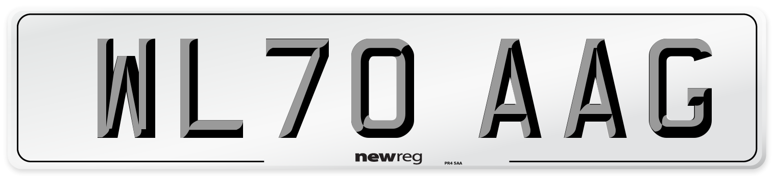 WL70 AAG Front Number Plate