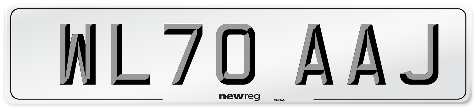 WL70 AAJ Front Number Plate