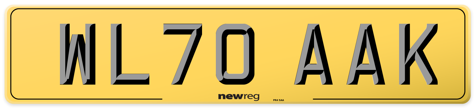 WL70 AAK Rear Number Plate