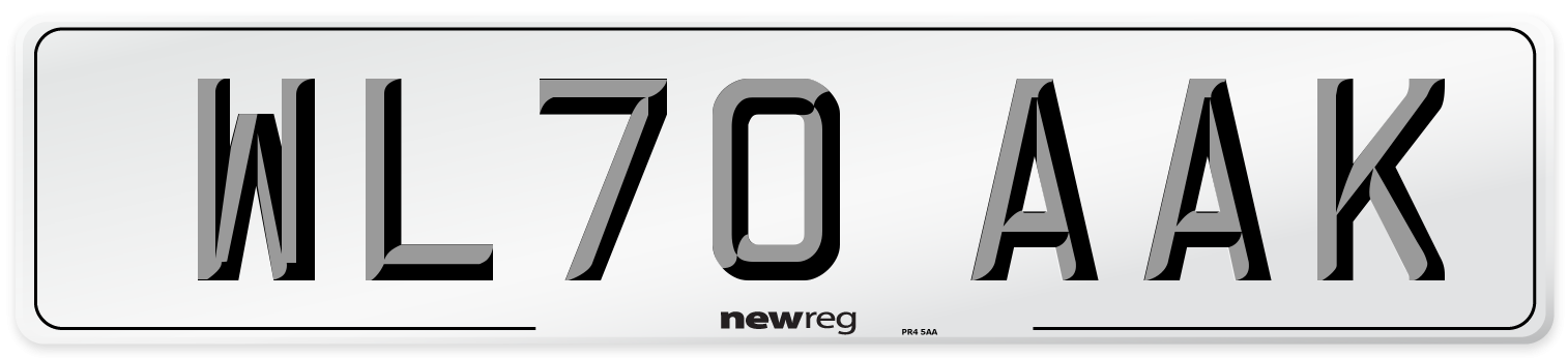 WL70 AAK Front Number Plate