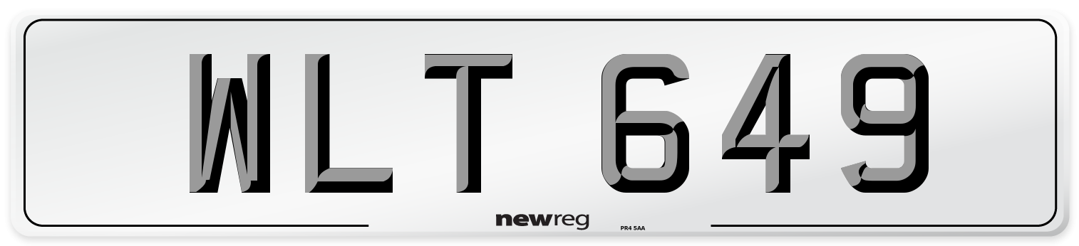 WLT 649 Front Number Plate