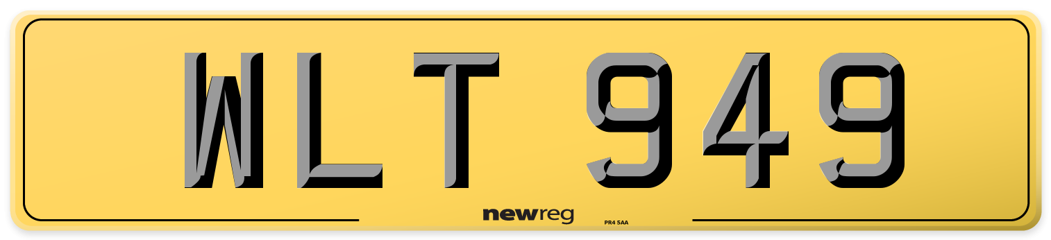 WLT 949 Rear Number Plate