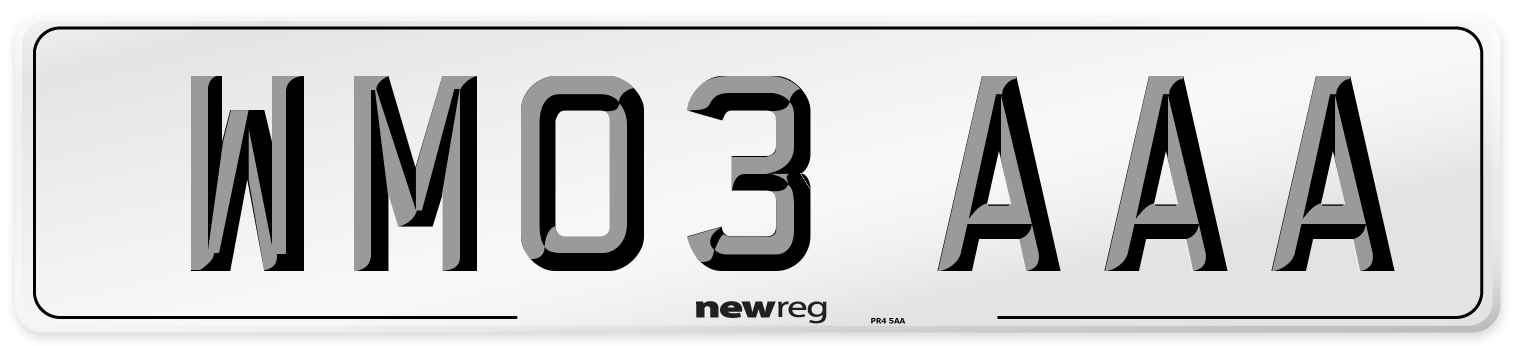 WM03 AAA Front Number Plate