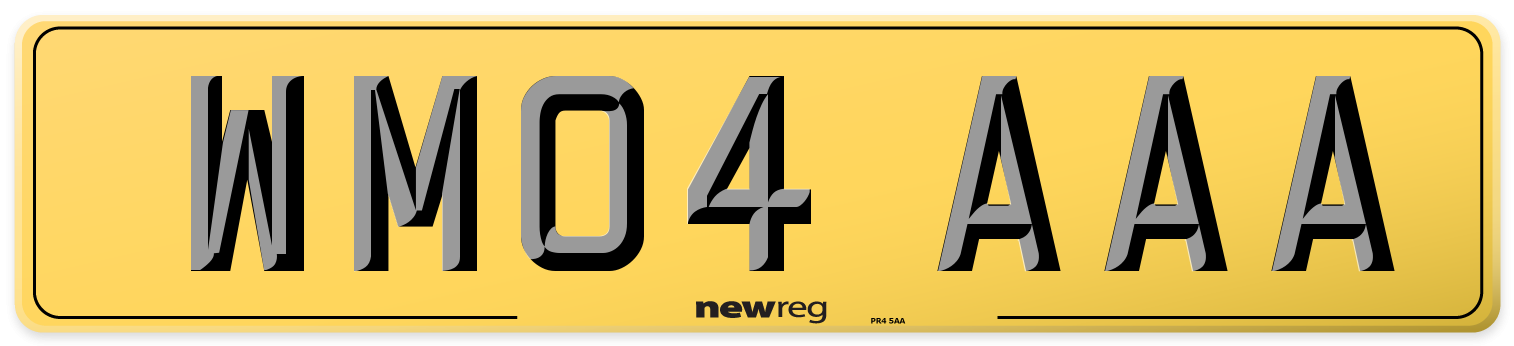 WM04 AAA Rear Number Plate