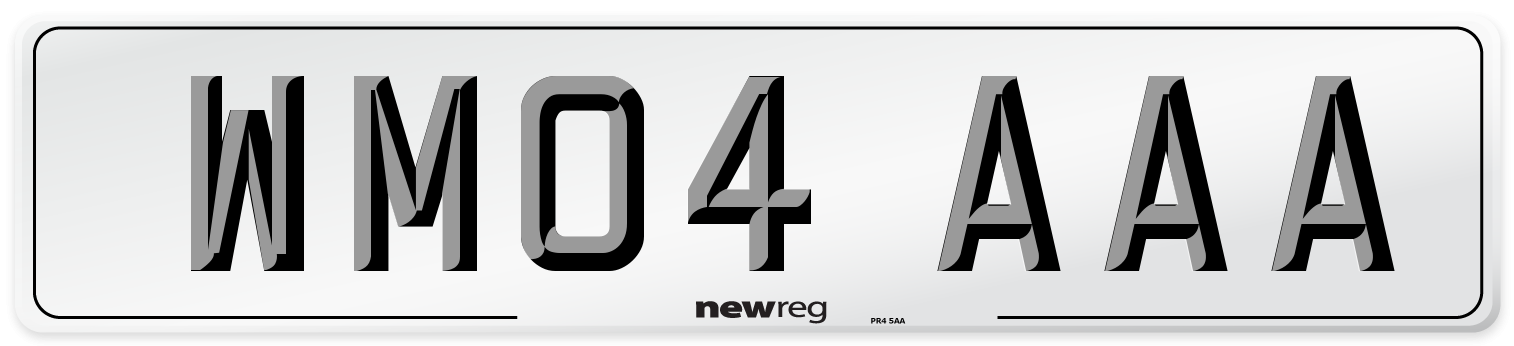 WM04 AAA Front Number Plate