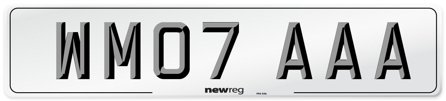 WM07 AAA Front Number Plate