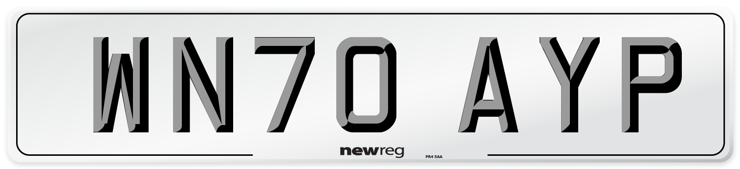 WN70 AYP Front Number Plate