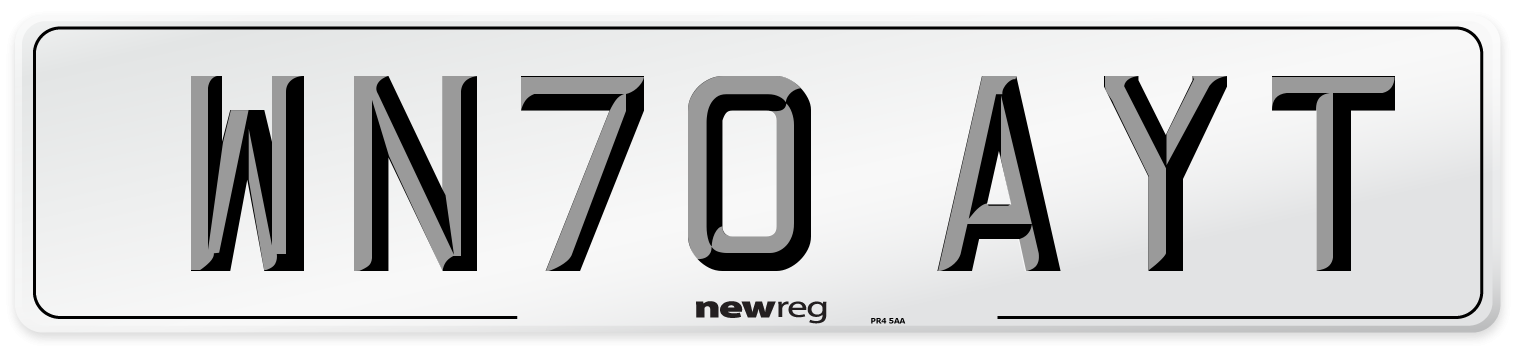 WN70 AYT Front Number Plate