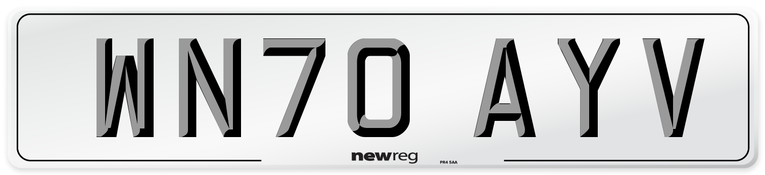 WN70 AYV Front Number Plate