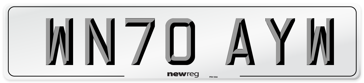 WN70 AYW Front Number Plate
