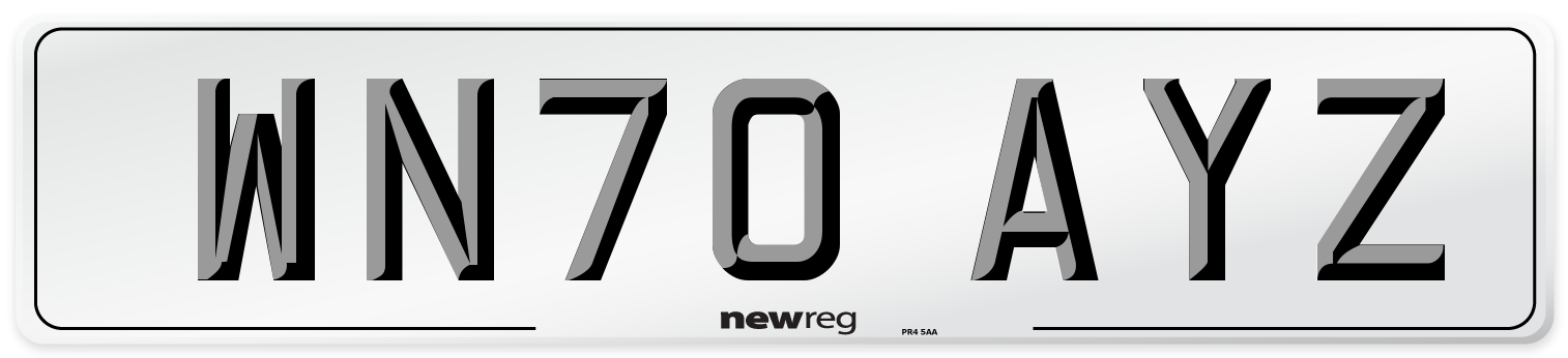 WN70 AYZ Front Number Plate