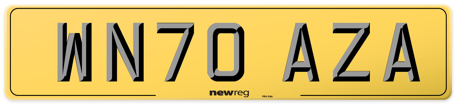WN70 AZA Rear Number Plate