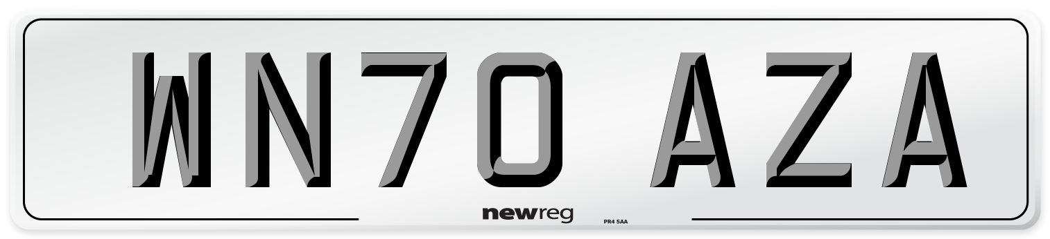 WN70 AZA Front Number Plate