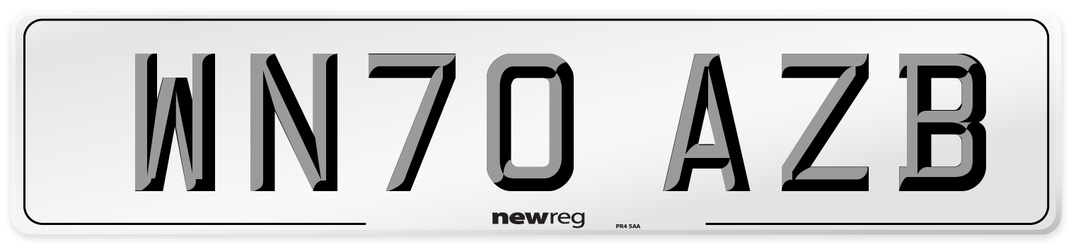 WN70 AZB Front Number Plate