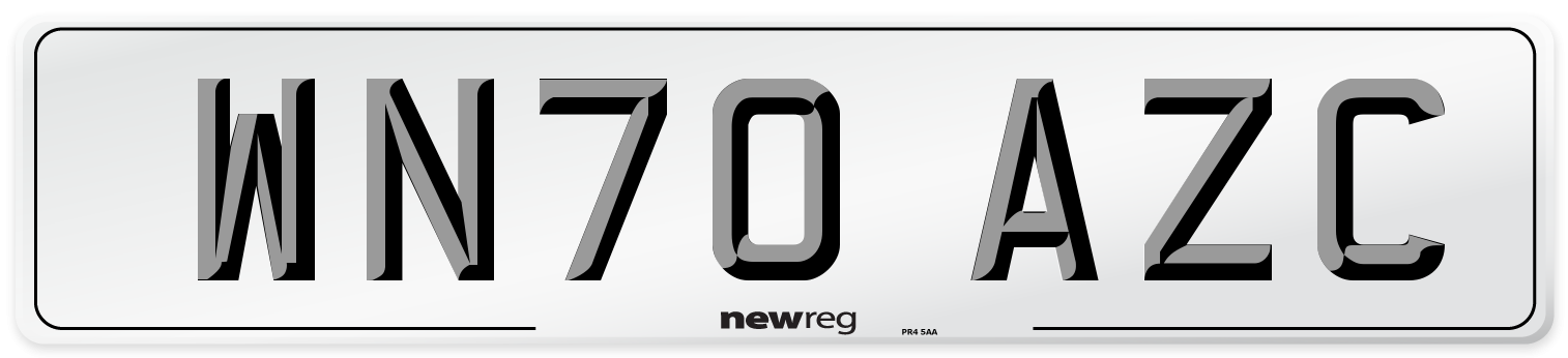 WN70 AZC Front Number Plate