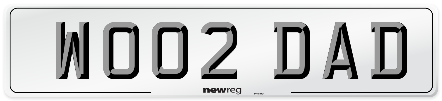 WO02 DAD Front Number Plate