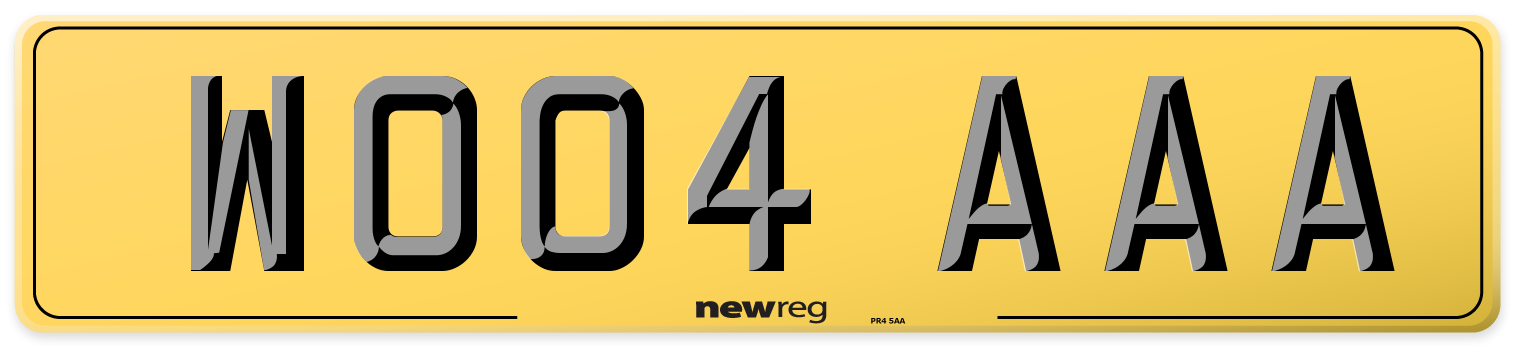 WO04 AAA Rear Number Plate