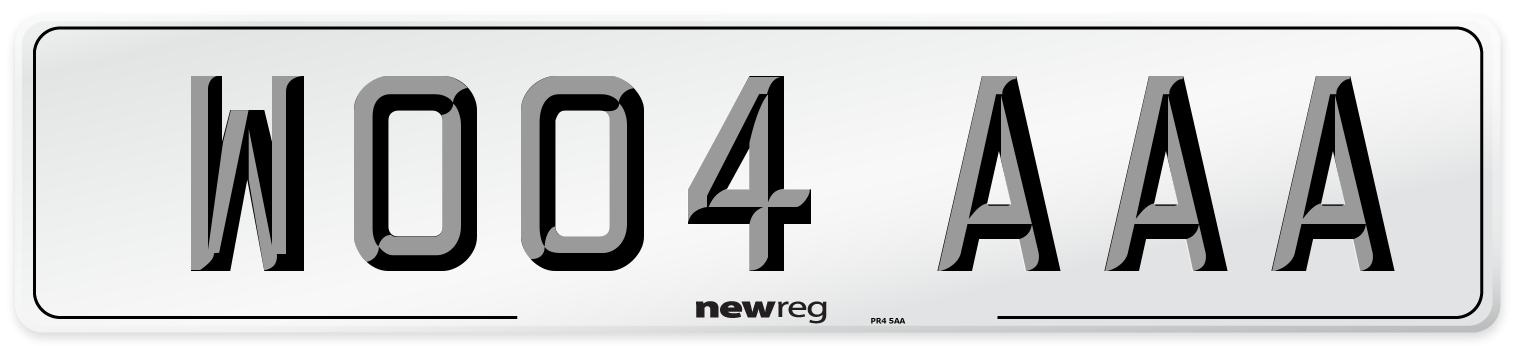 WO04 AAA Front Number Plate